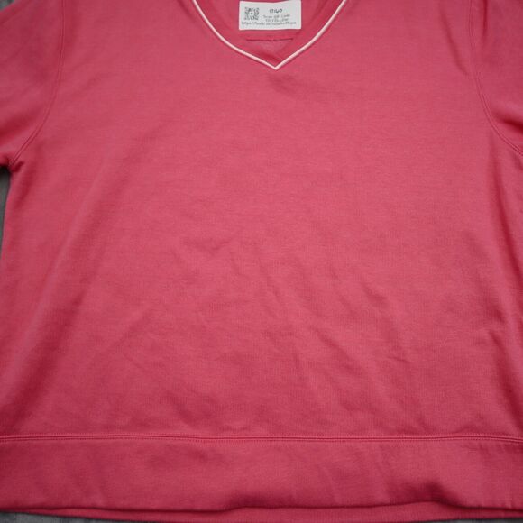 Bobbie Brooks Shirt Womens 2XL Pink V Neck Long Sleeve Banded Cuffs Pullover Top - Picture 12 of 16